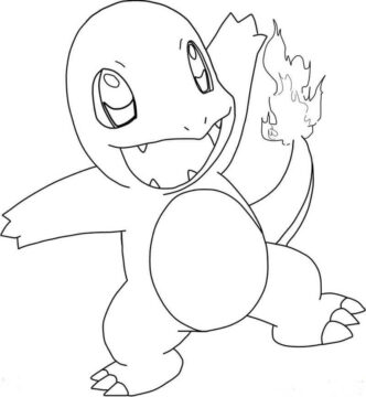 Dibujo de Pokémon Charmander 1 para Colorear