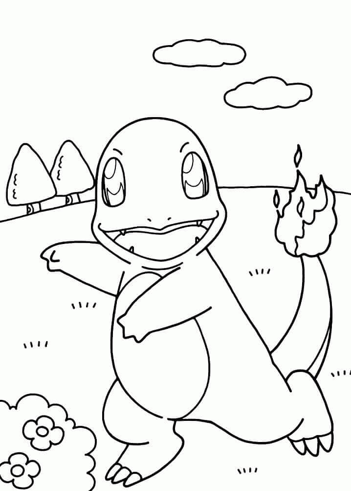 Dibujo de Pokémon Charmander 3 para Colorear