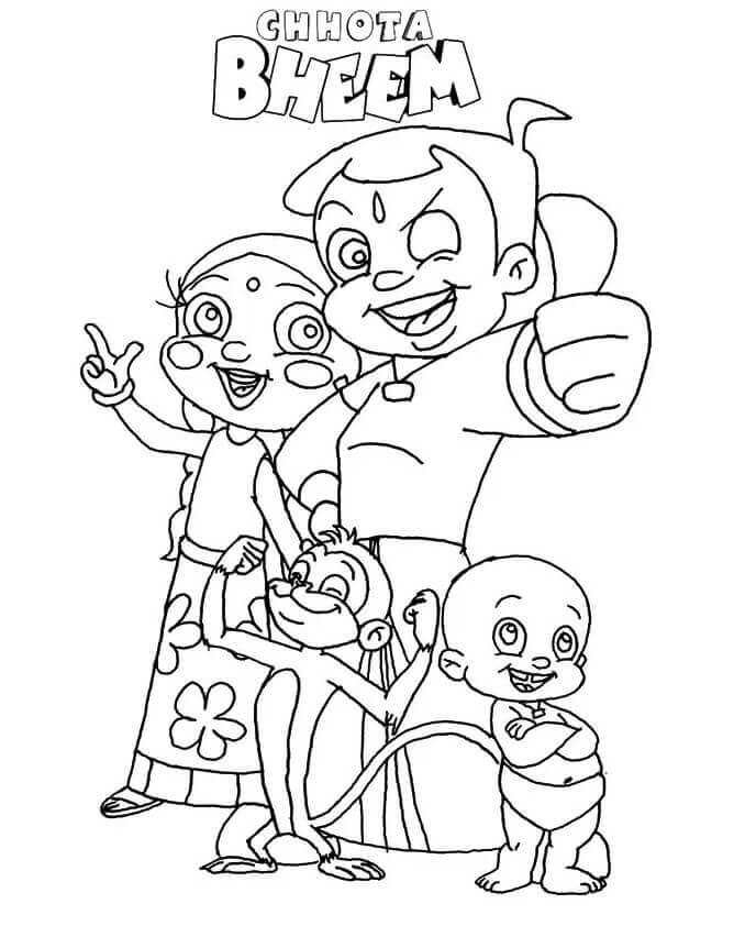 Dibujo de Chhota Bheem y Amigos para Colorear