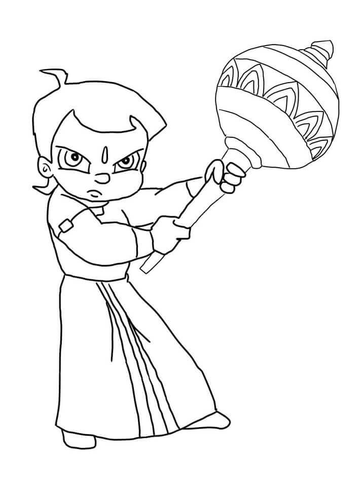 Dibujo de Chhota Bheem y la Maldicin de Damyaan para Colorear