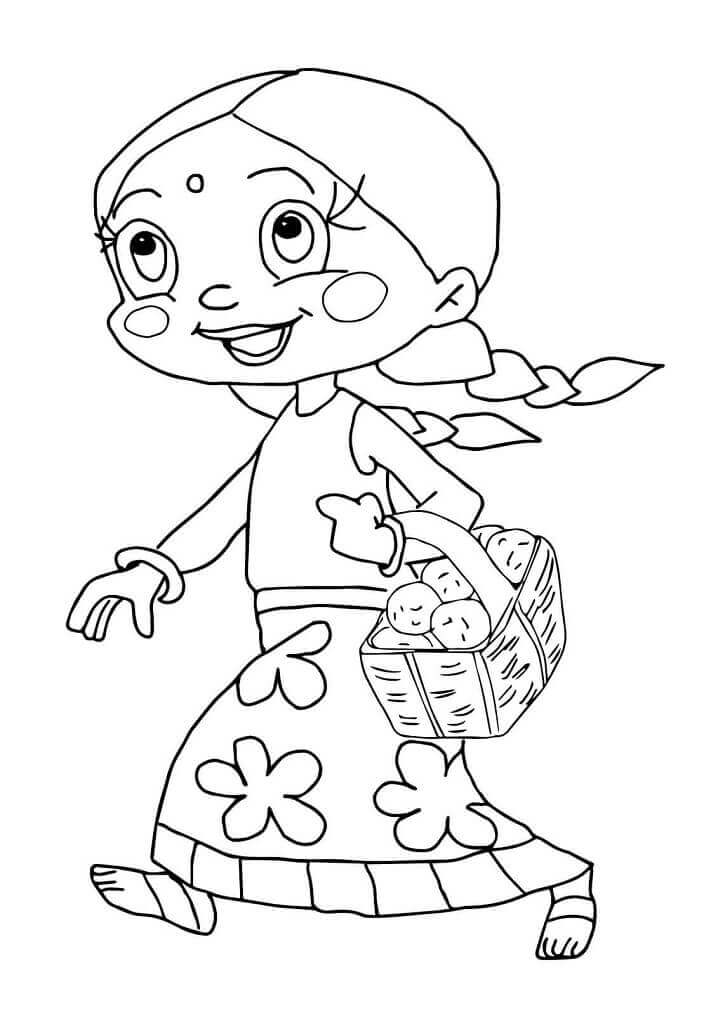 Dibujo de Chutki de Chhota Bheem para Colorear
