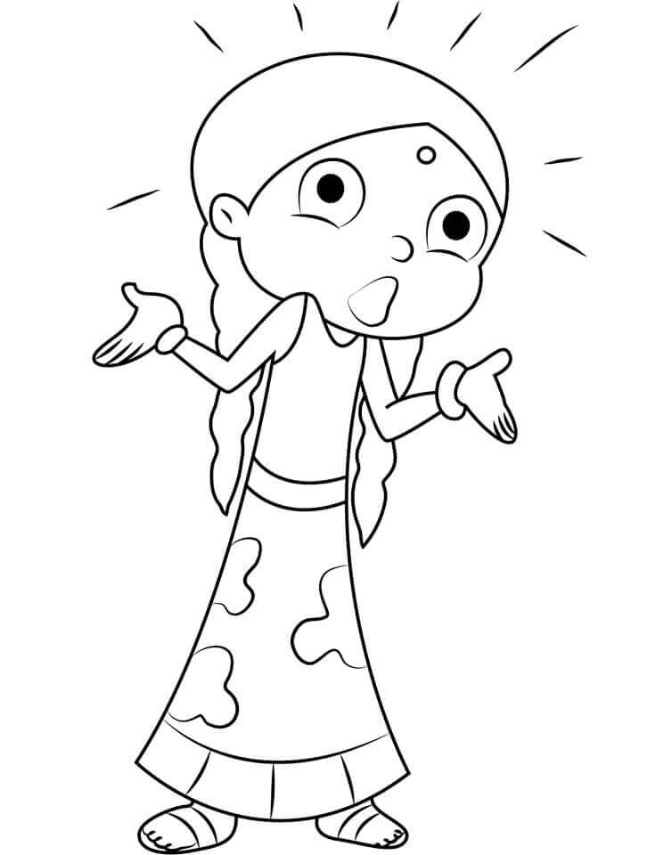 Dibujo de Chutki en Chhota Bheem para Colorear