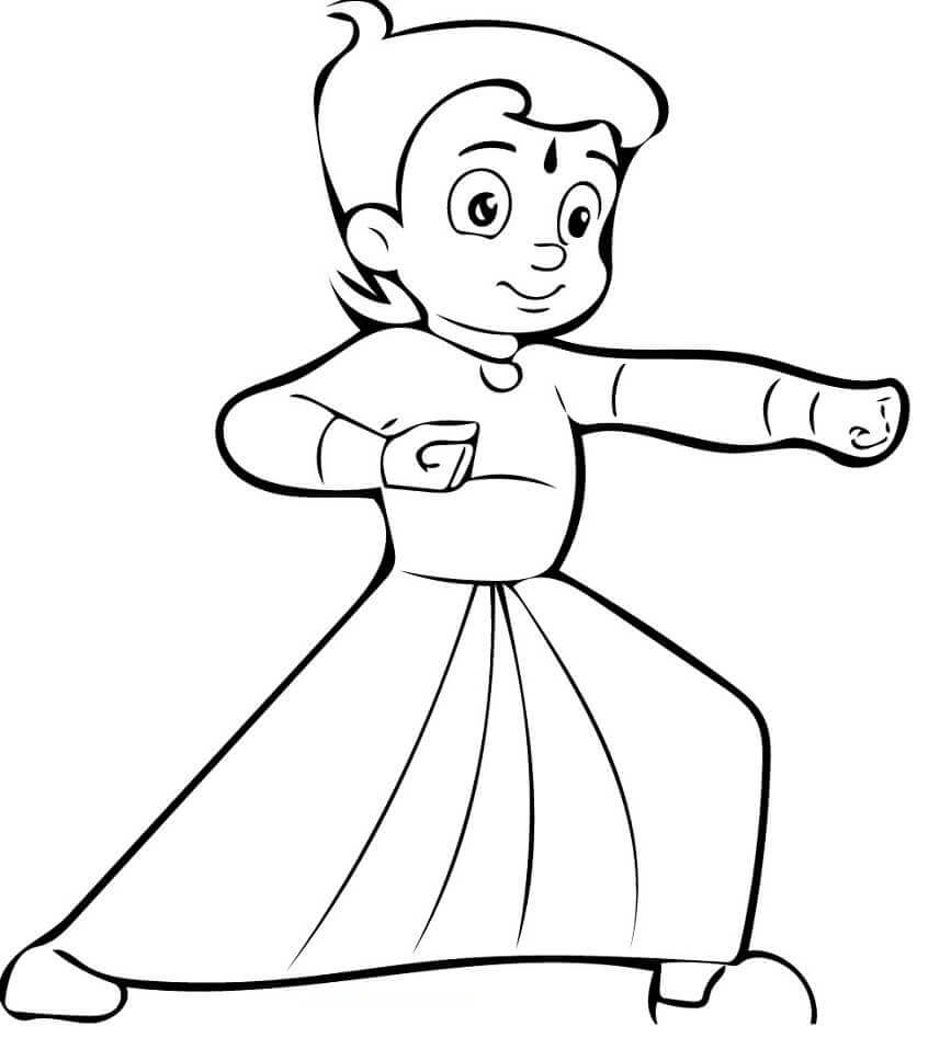 Dibujo de Entrenamiento Chhota Bheem para Colorear