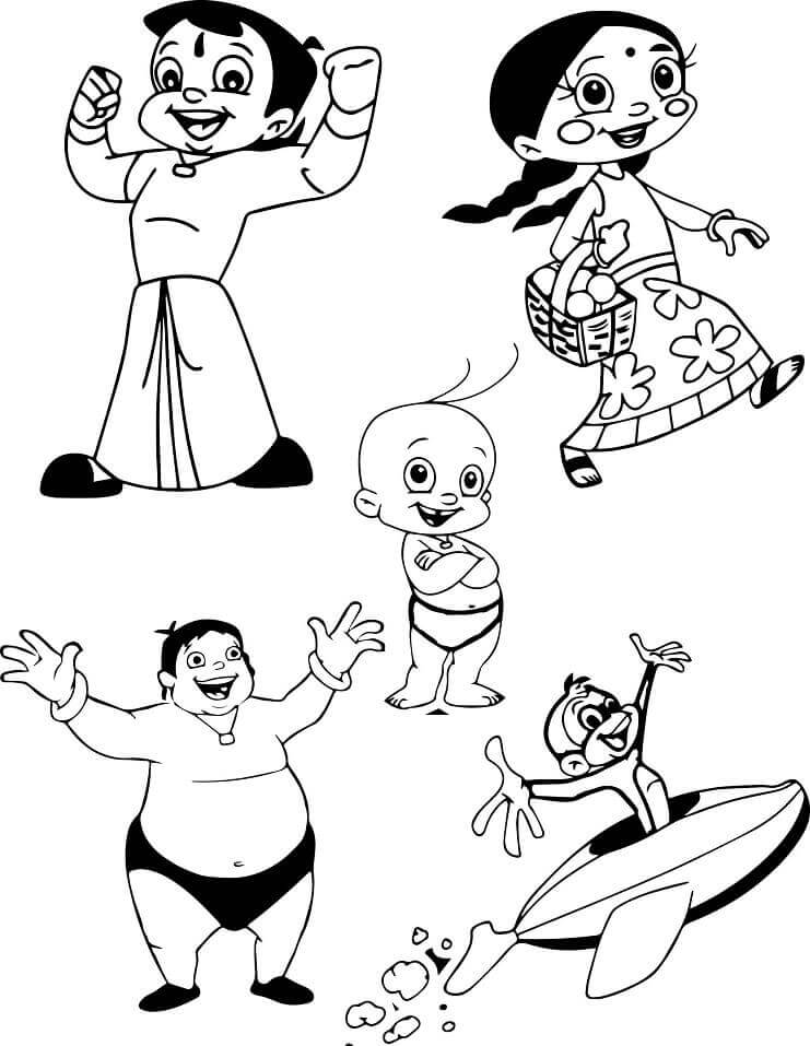 Dibujo de Personajes de Chhota Bheem para Colorear