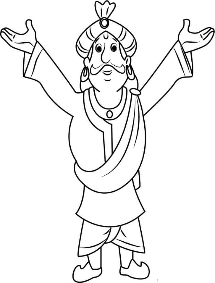 Dibujo de Raja Indravarma de Chhota Bheem para Colorear