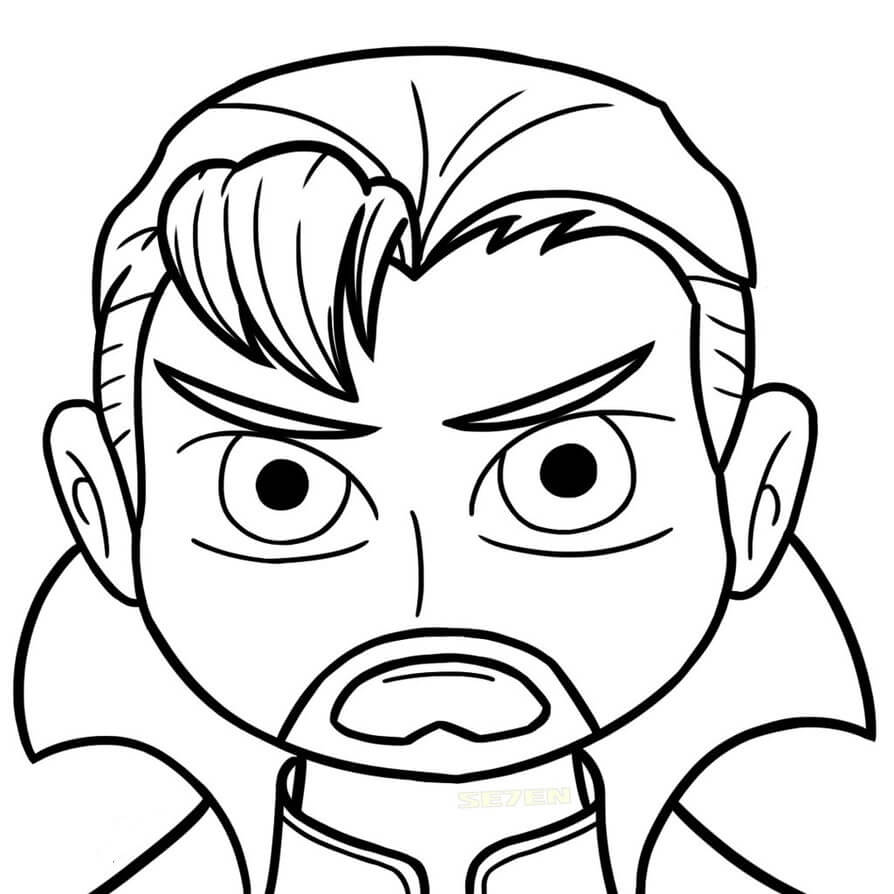 Dibujo de Cara del Doctor Strange para Colorear
