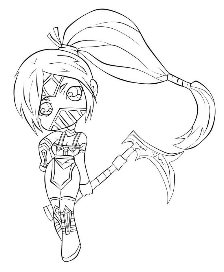 Dibujo de Chibi Akali para Colorear