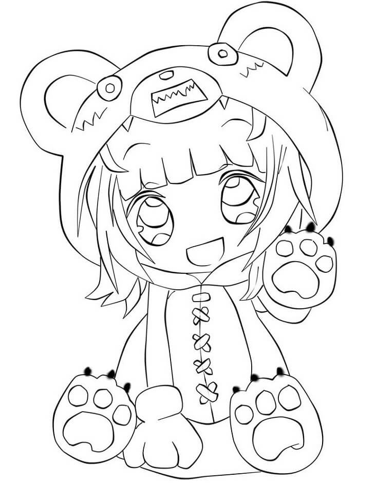 Dibujo de Chibi Annie para Colorear