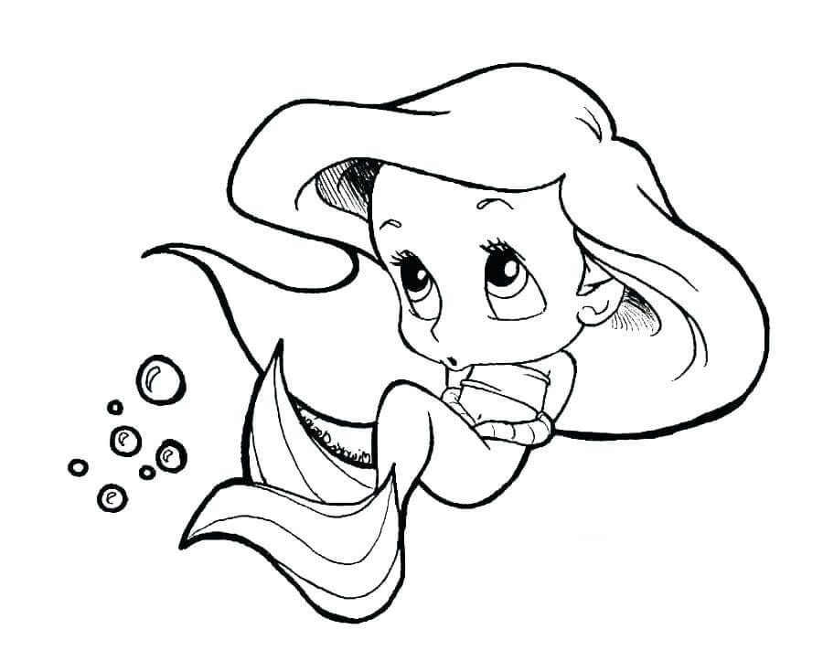 Dibujo de Chibi Ariel para Colorear