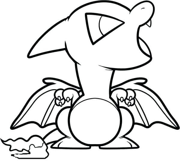 Dibujo de Chibi Charizard 1 para Colorear