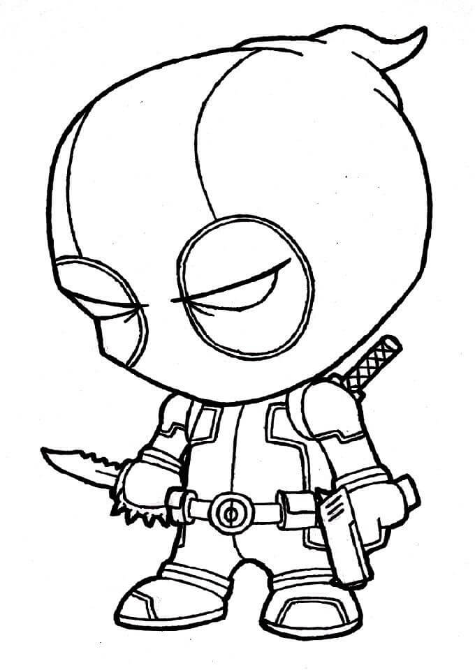 Dibujo de Chibi Deadpool para Colorear
