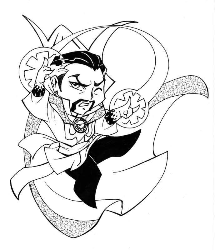 Dibujo de Chibi Doctor Strange para Colorear