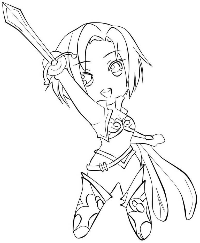 Dibujo de Chibi Fiora para Colorear