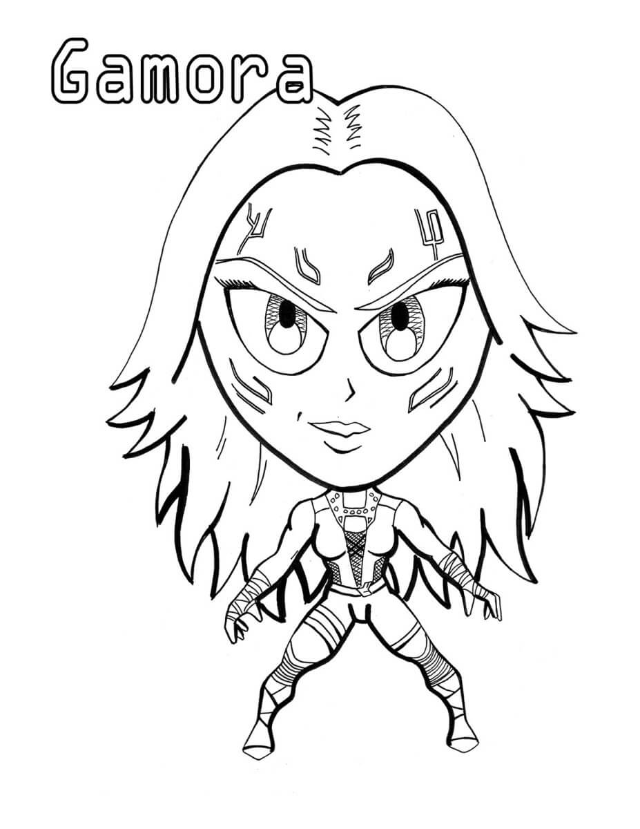 Dibujo de Chibi Gamora para Colorear
