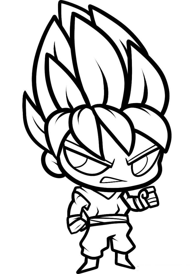 Dibujo de Chibi Goku Super Saiyan para Colorear