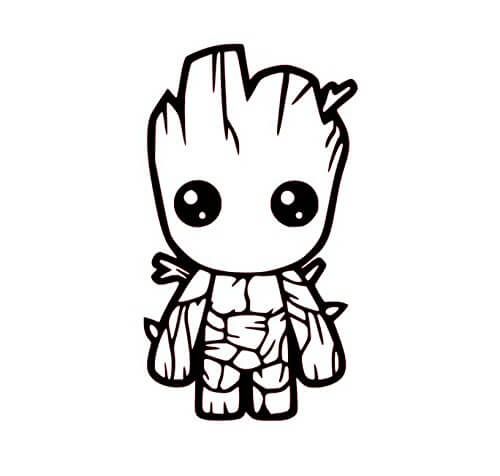 Dibujo de Chibi Groot para Colorear