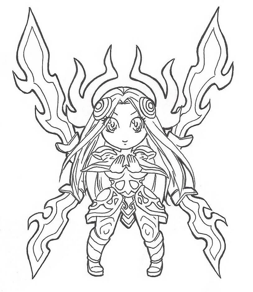 Dibujo de Chibi Irelia para Colorear