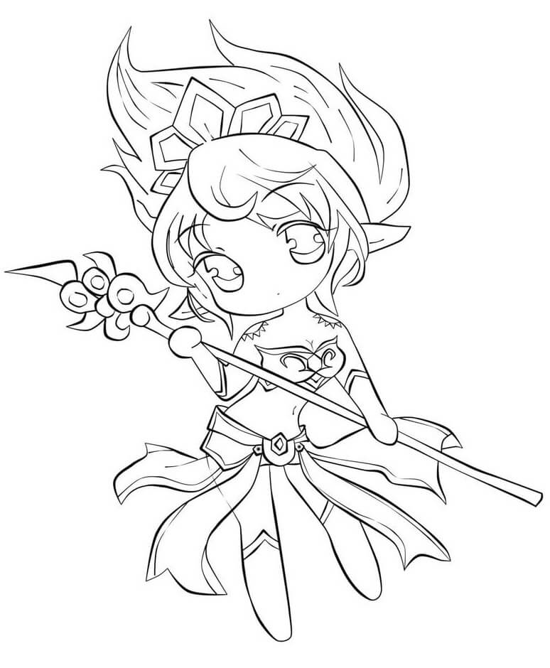 Dibujo de Chibi Janna para Colorear