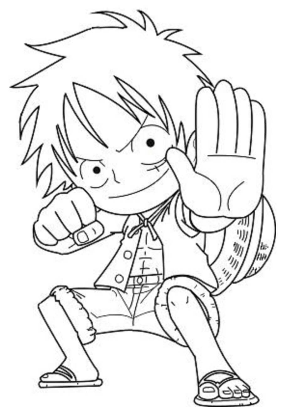 Dibujo de Chibi Luffy para Colorear