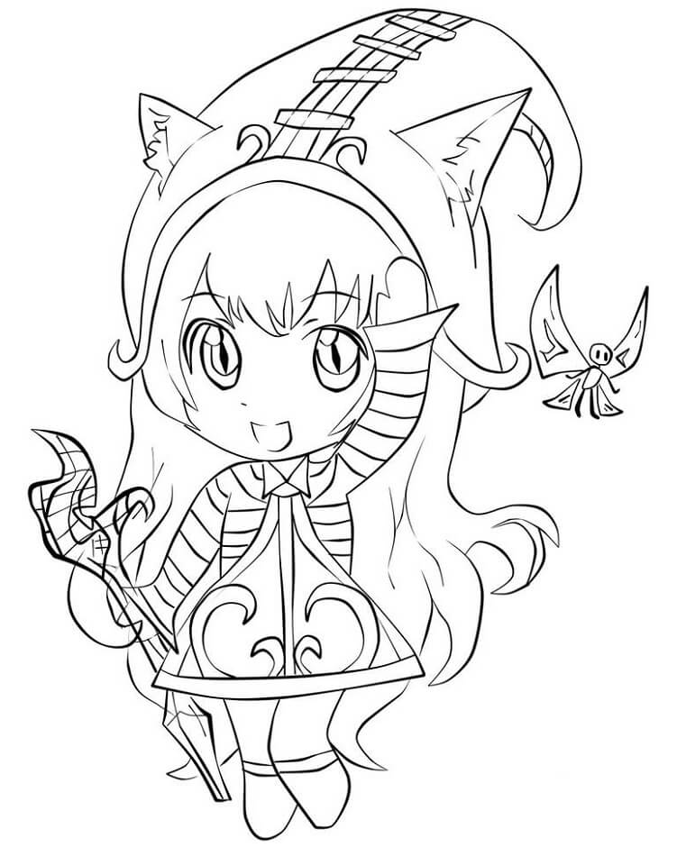 Dibujo de Chibi Lulu para Colorear
