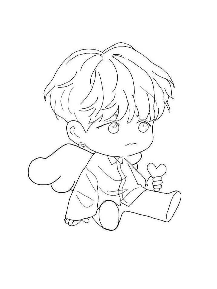 Dibujo de Chibi Suga 1 para Colorear