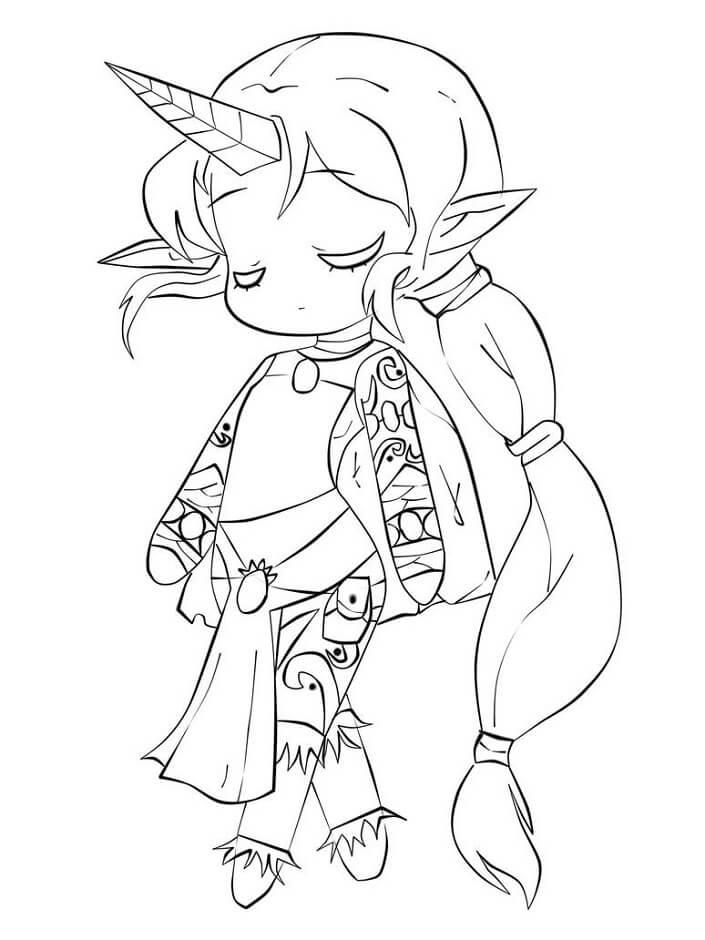 Dibujo de Chibi Soraka para Colorear