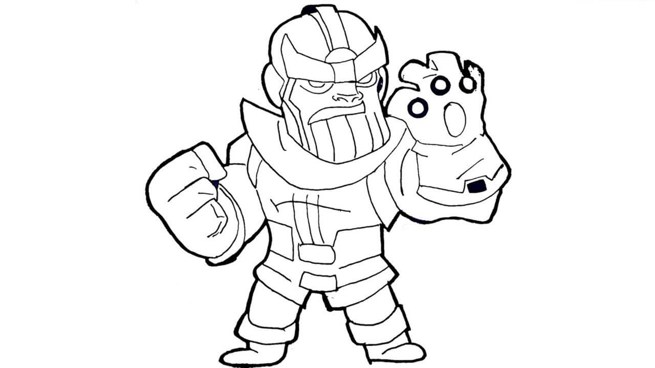 Dibujo de Chibi Thanos para Colorear