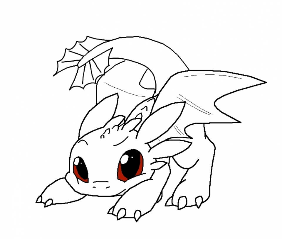 Dibujo de Chibi Toothless para Colorear