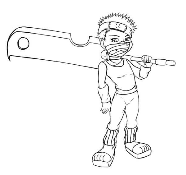Dibujo de Chibi Zabuza para Colorear