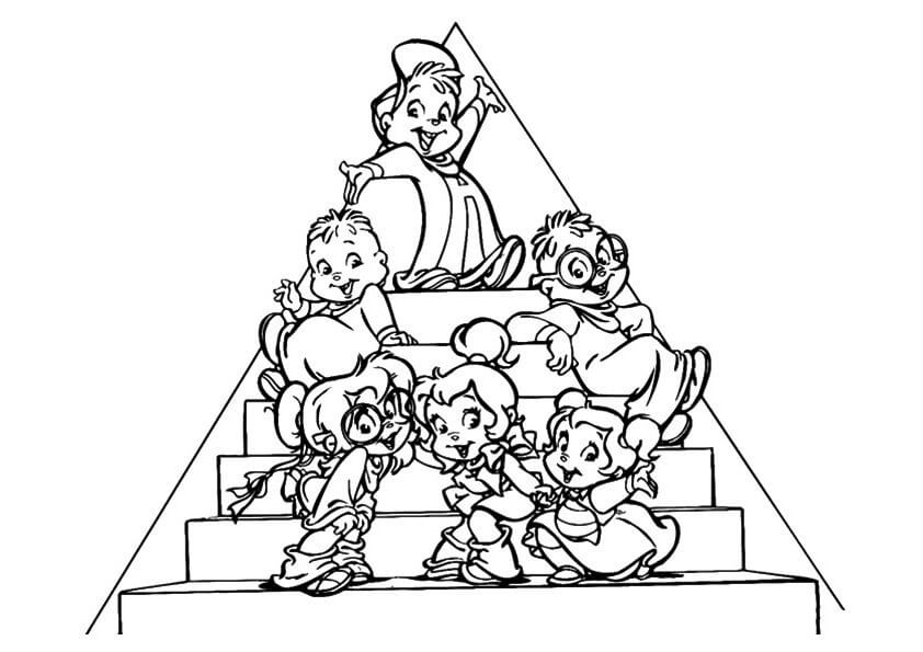 Dibujo de Chibi las Ardillas para Colorear