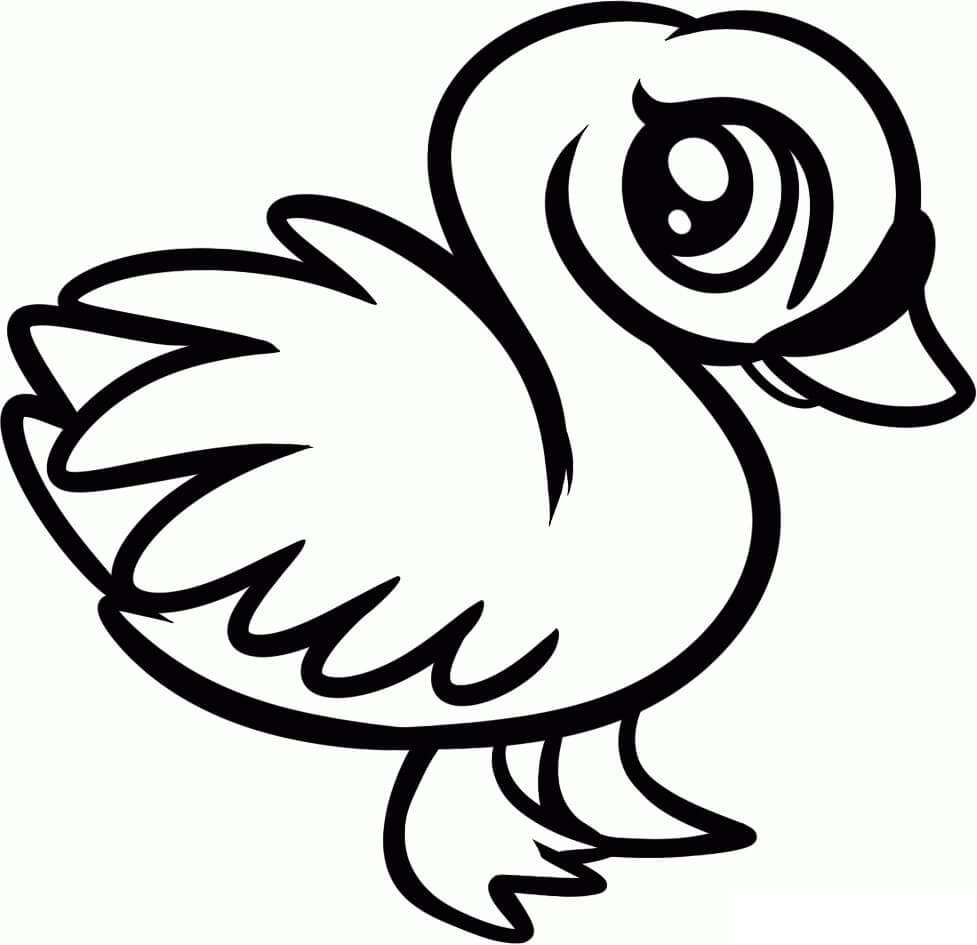 Dibujo de Cisne Chibi 1 para Colorear