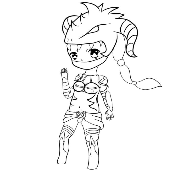 Dibujo de Dragonslayer Vayne Chibi para Colorear