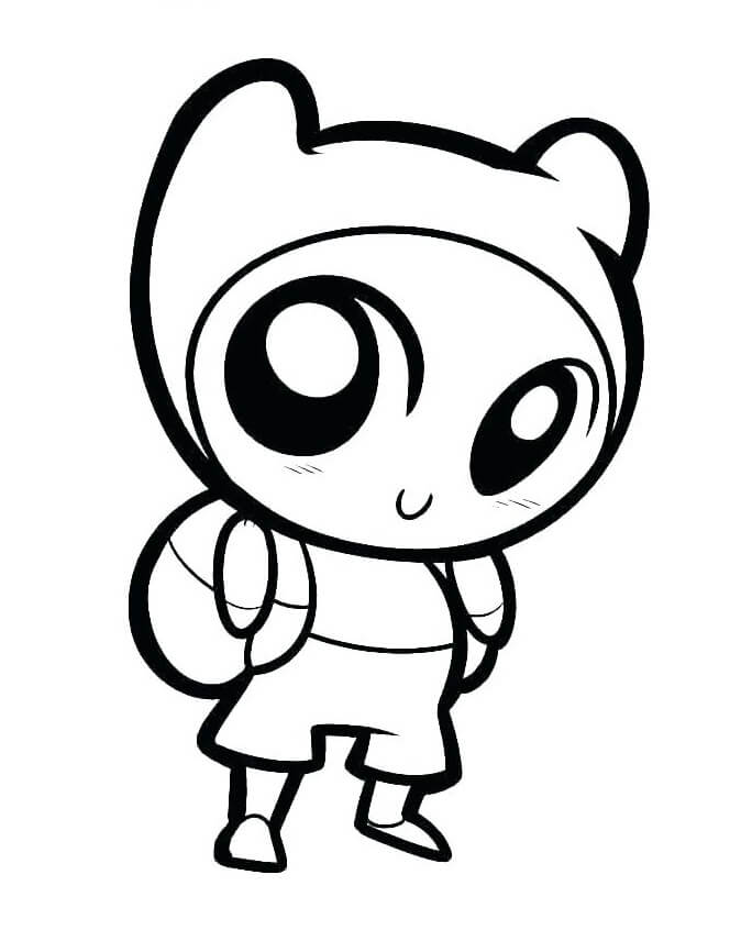 Dibujo de Encantador Chibi Finn 1 para Colorear
