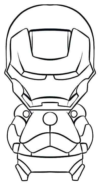 Dibujo de Hombre de Hierro Chibi para Colorear