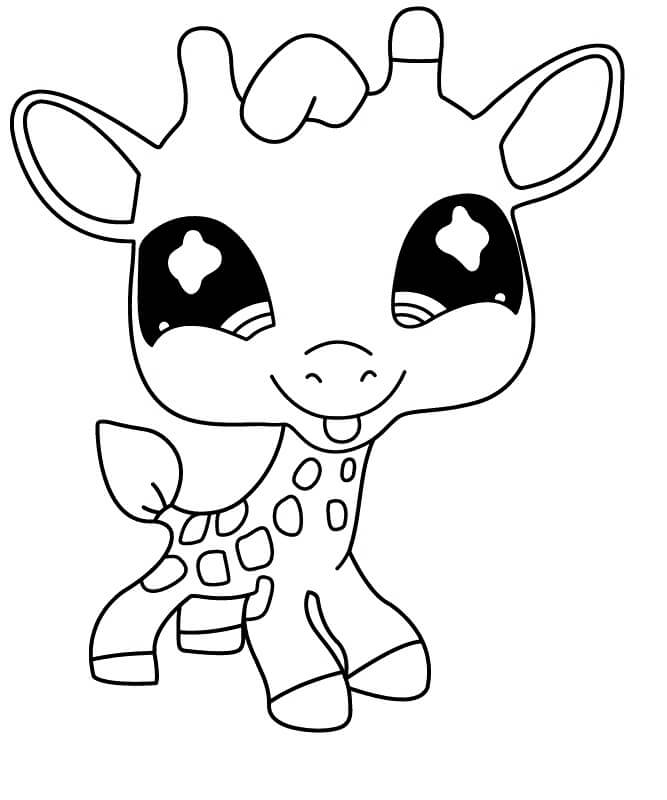Dibujo de Jirafa Chibi para Colorear