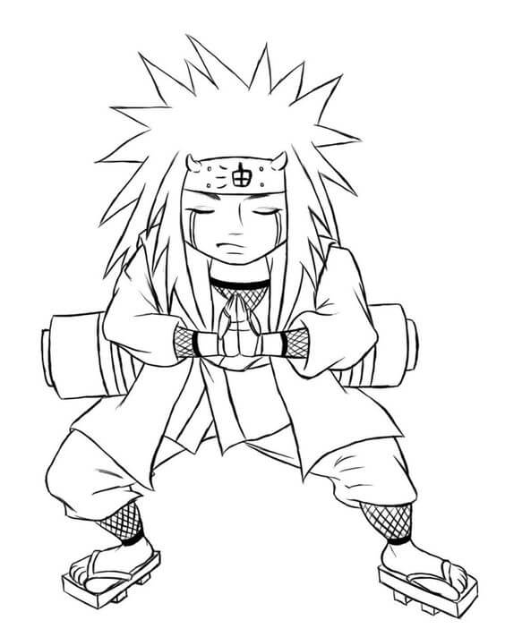 Dibujo de Jiraiya Tan Lindo para Colorear