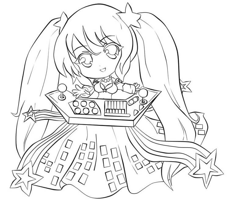 Dibujo de Linda Arcade Sona para Colorear