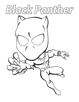 Dibujo de Pantera Negra Chibi para Colorear