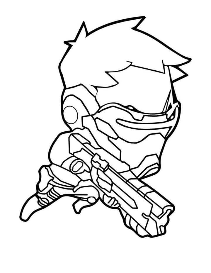 Dibujo de Supervisin del Soldado Chibi para Colorear
