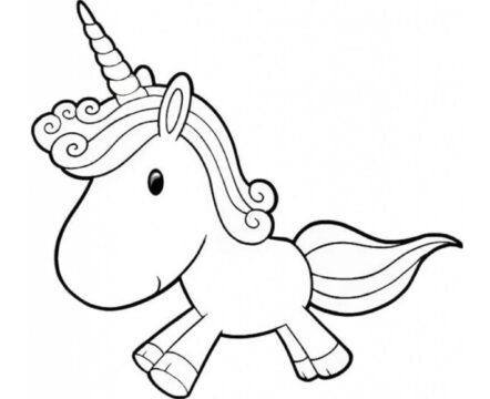 Dibujo de Unicornio Chibi para Colorear