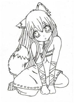 Dibujo de Loli Sentado para Colorear
