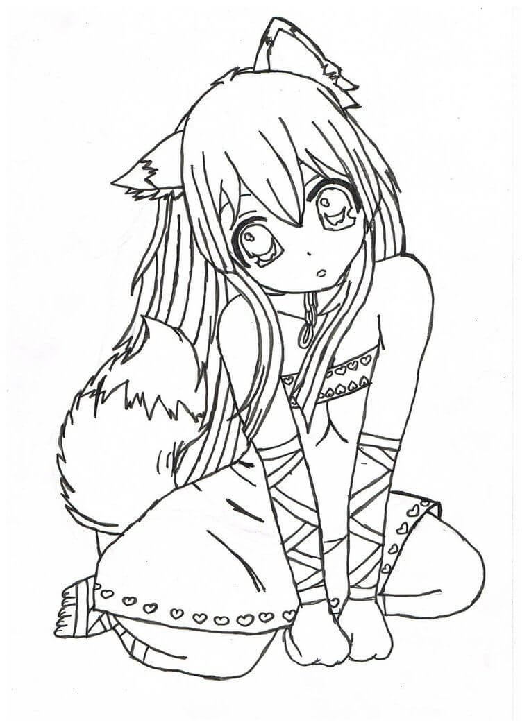 Dibujo de Loli Sentado para Colorear