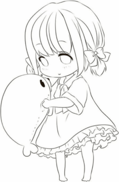 Dibujo de Niña Anime para Colorear