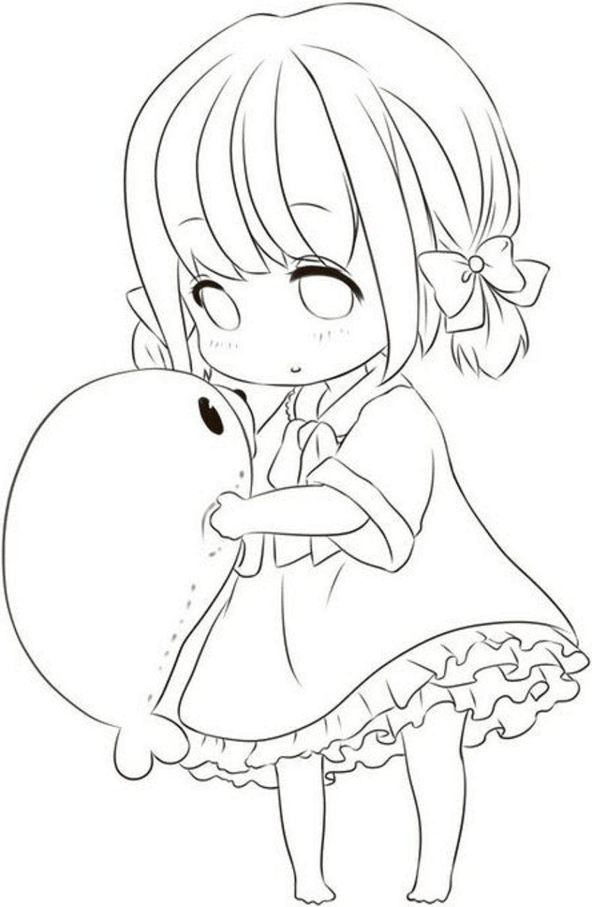 Dibujo de Niña Anime para Colorear