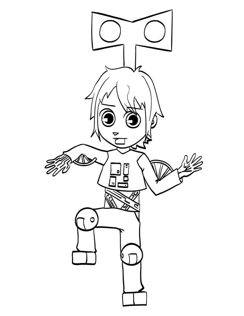 Dibujo de Chico Robot Anime para Colorear