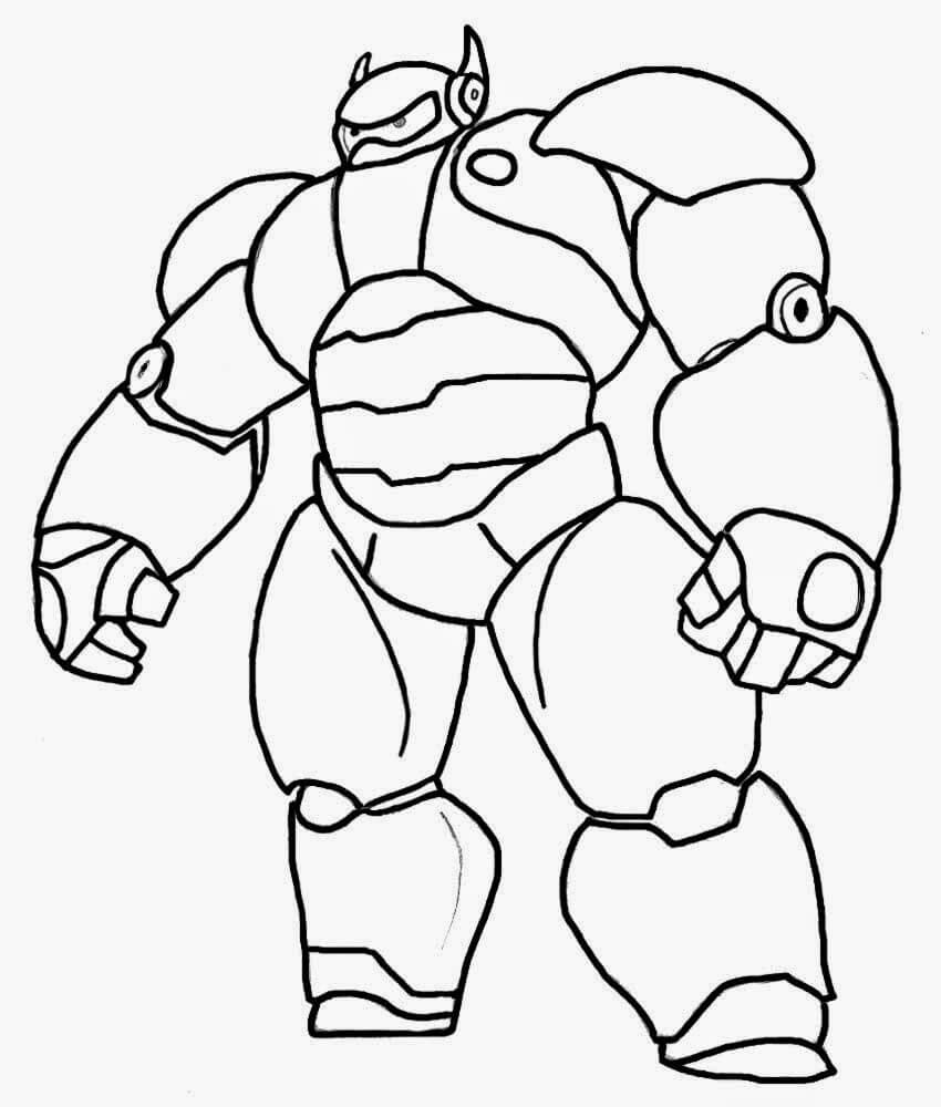 Dibujo de Chico Robot Baymax para Colorear
