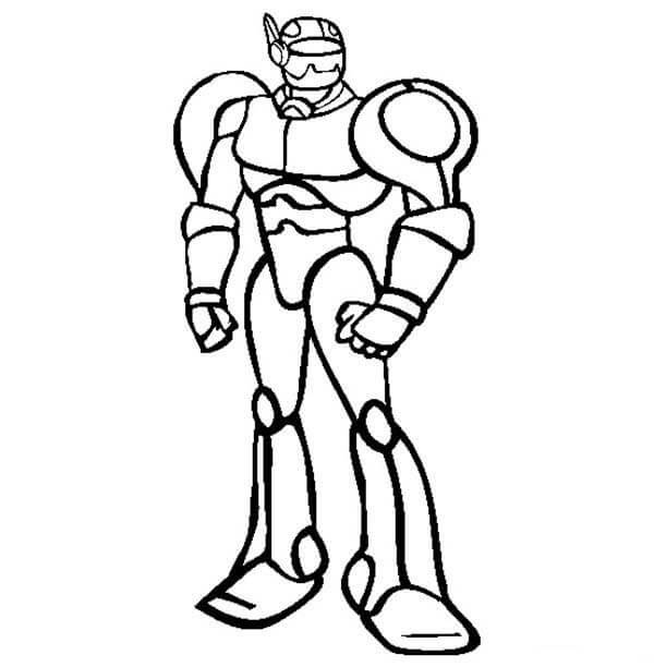 Dibujo de Chico Robot Bsico para Colorear