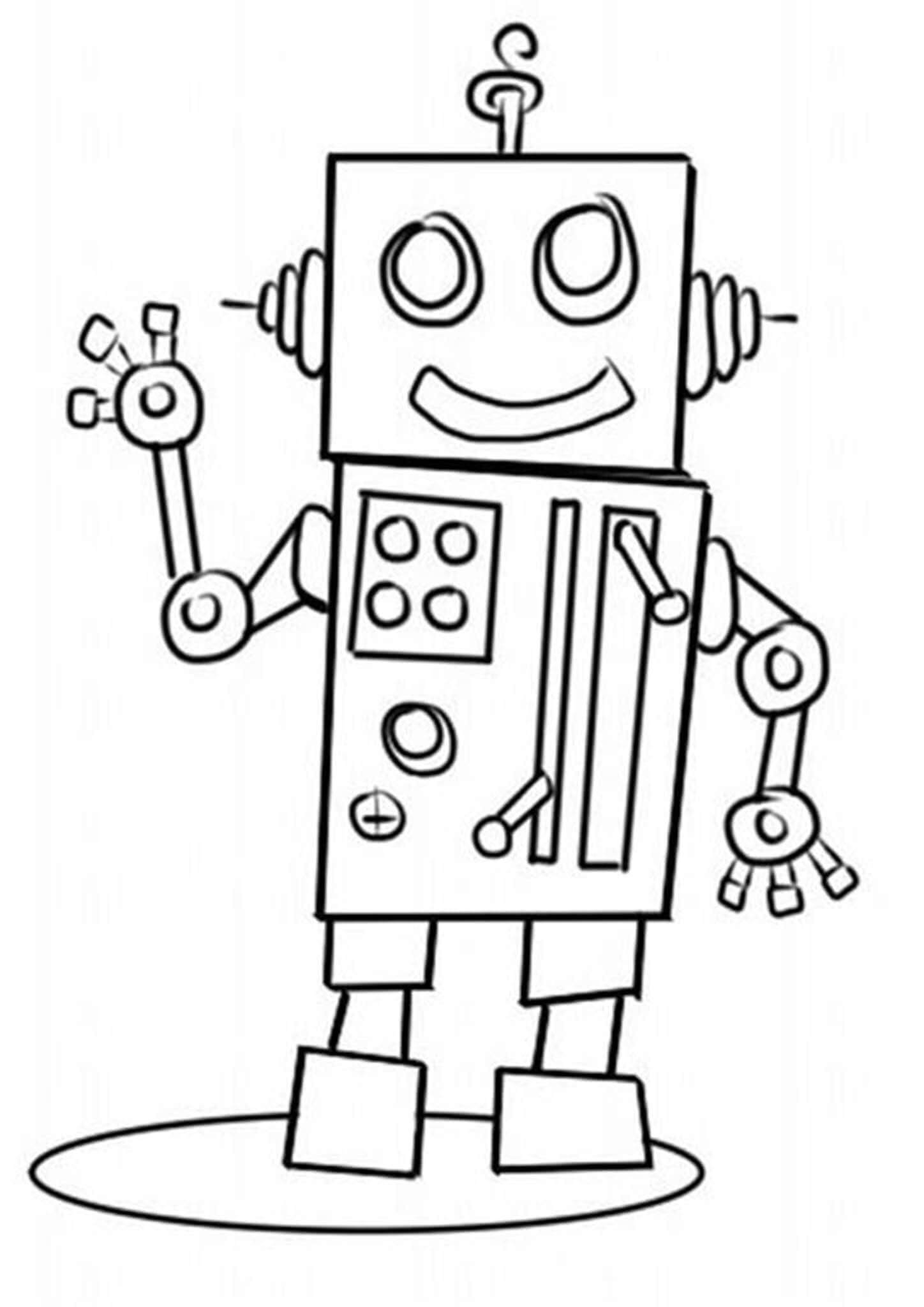 Dibujo de Chico Robot Fcil para Colorear