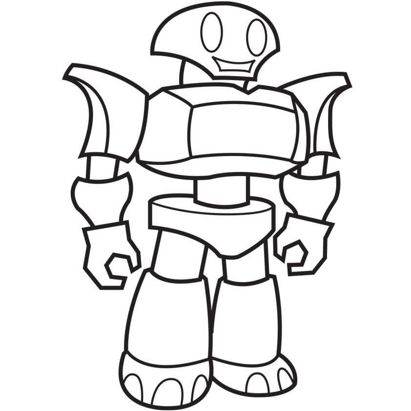 Dibujo de Chico Robot Simple para Colorear