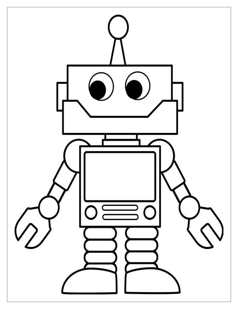 Dibujo de Chico Robot Sonriendo para Colorear